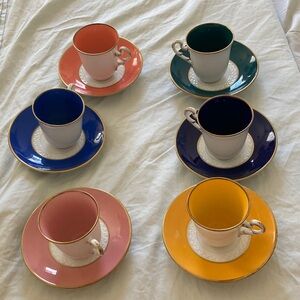 Richard Ginori Multicolor cups and Saucer Set